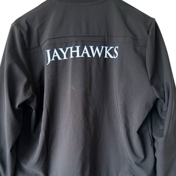Women's Adidas Black Kansas Jayhawks Sideline Travel Woven Full-Zip Jacket - Picture 4 of 13